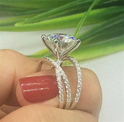 Gorgeous Cubic Zirconia Engagement Ring Silver Promise Ring Etsy