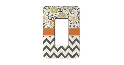 Custom Swirls Floral And Chevron Rocker Style Light Switch Cover