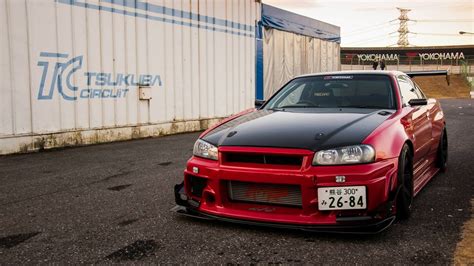 1360x768 resolution | red sports coupe, Nissan Skyline GT-R R34, Nissan ...