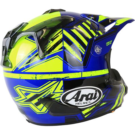 Arai Vx Pro Star Yellow Blue Helmet At Mxstore