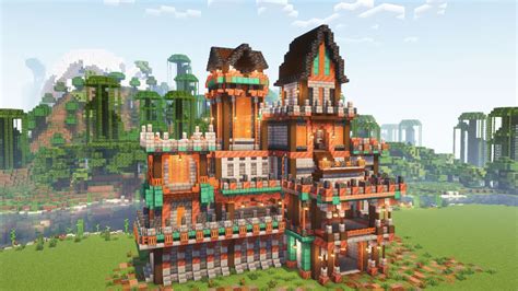 How To Build Steampunk Castle Minecraft Tutorial Youtube