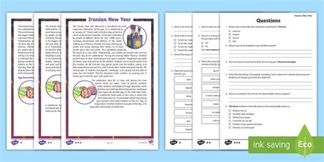 Uks Iranian New Year Reading Comprehension Teacher Made