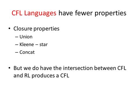 Cfl Big Picture Context Free Languages Conclusion We Have Studied The