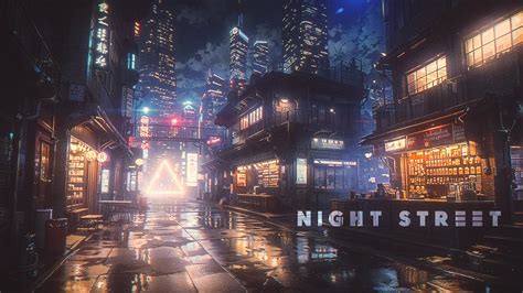 Night Street Rainy Cyberpunk Ambient Focus Relax Calm Blade Runner