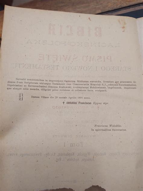 Biblia łacińsko polska Tom I Wilno 1895 r Antykikormoran