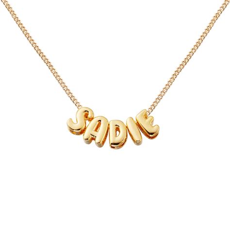 Personalized Bubble 3d Letter Name Necklace Chunky Balloon Initial