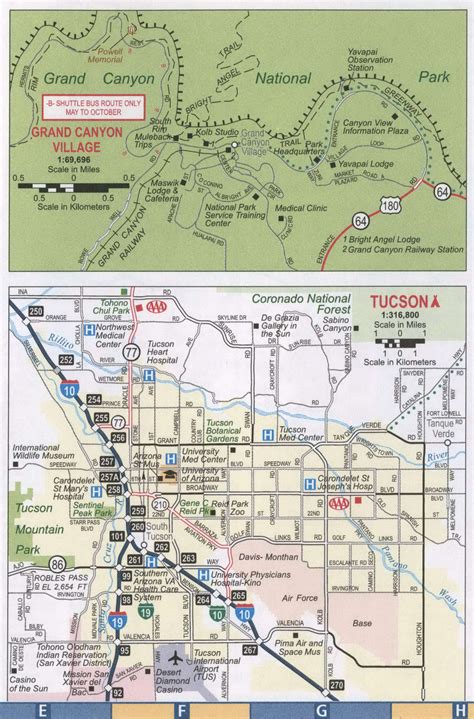 Tucson city map AZ.Free printable map of Tucson city,Arizona state in pdf