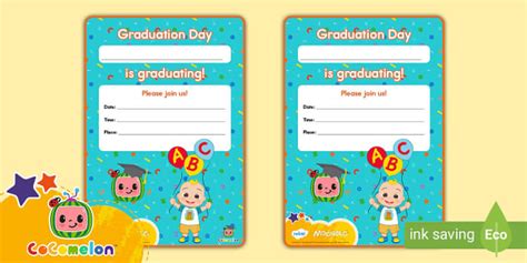 FREE CoComelon Graduation Invitation Teacher Made