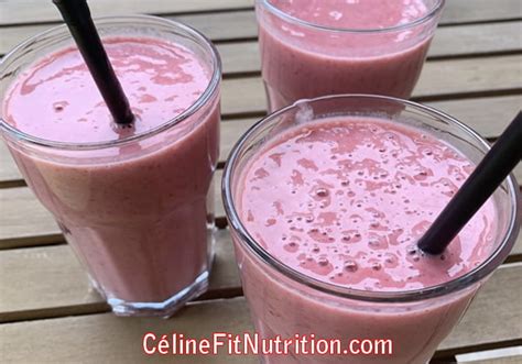 Smoothie banane framboises Céline Fit Nutrition