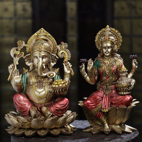 Resin Lakshmi Ganesha Statue, Hindu God Idol, Resin Large Laxmi Ganesh ...