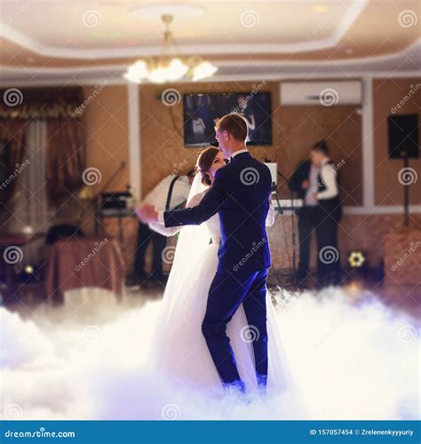 Bride And Groom Dancing On The Wedding Stock Photo Image Of Married