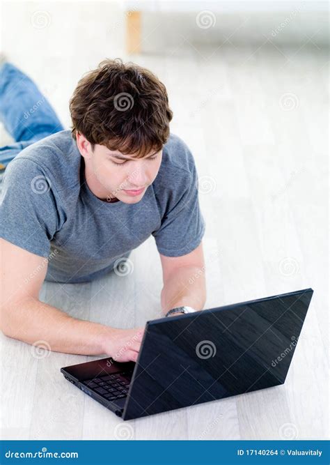 Handsome Man Using Laptop Stock Photo Image Of User 17140264