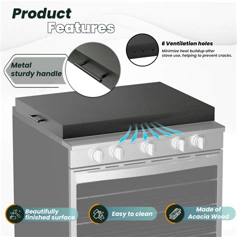 Snapklik Tidita Stove Top Covers For Electric Stove Acacia Wood