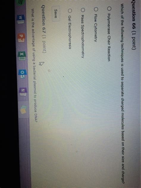 Solved Question 63 (1 point) Polymerase chain reaction is a | Chegg.com
