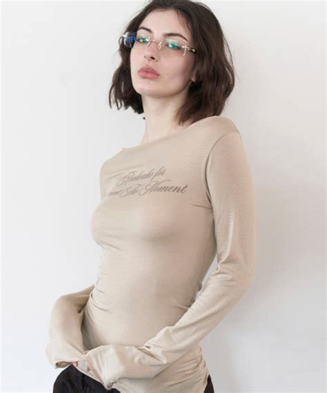 Musinsa Rockcake Cursive Mesh Top Beige