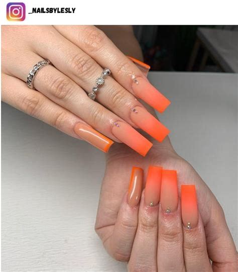 Chi M Ng Ng M U Orange Ombre Nails C Y U Th Ch Nh T