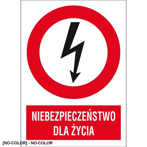 Zz Eza Znak Elektryczny Niebezpiecze Stwo Dla Ycia X