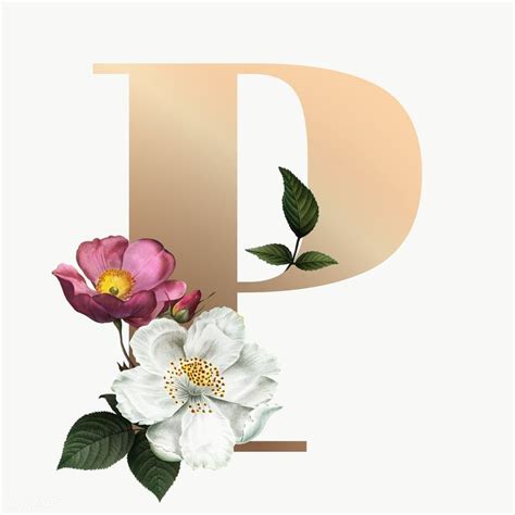 Classic And Elegant Floral Alphabet Font Letter P Transparent Png