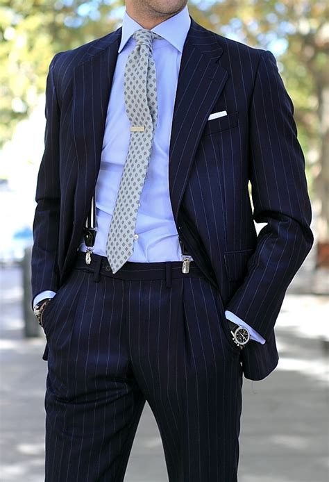 Dark Blue Striped Suit Fashion Suits For Men Designer Suits For Men