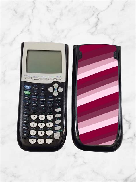 Calculator Case Sticker, Pink and Maroon Stripes, TI-84 Sticker, Math
