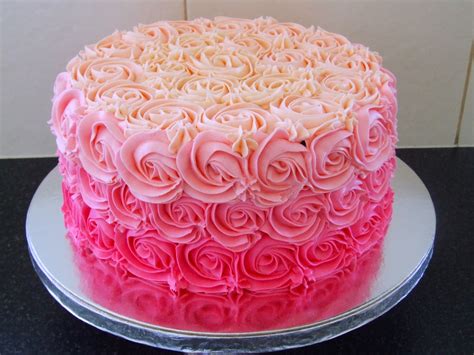 10 Inch Pink Ombre Rosette Cake Rosette Cake Cake Ombre Rosette Cake