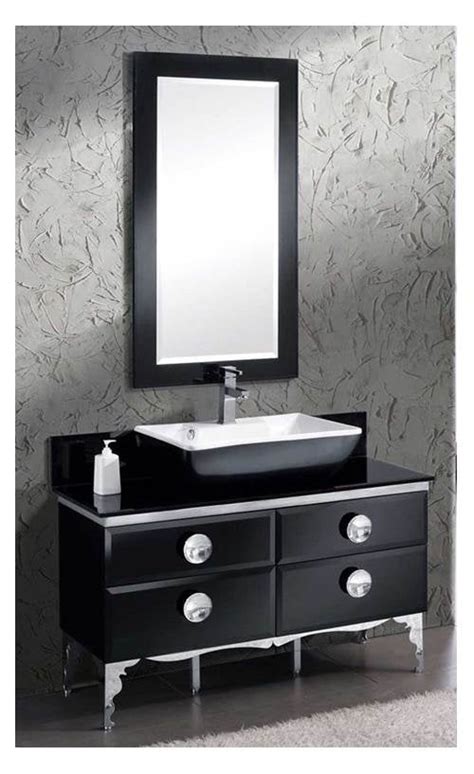 47 In Modern Glass Bathroom Vanity With Mirror Isarus Chrome