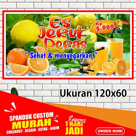 Banner Es Jeruk Peras Spanduk Es Jeruk Peras Ukuran X Cm Banner