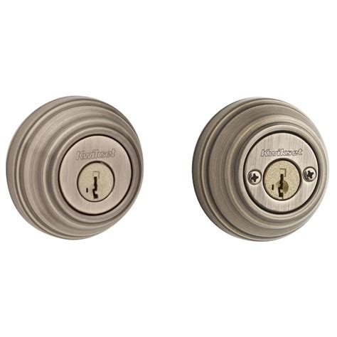 Kwikset 980 Deadbolt Series Antique Brass Double Cylinder Deadbolt With