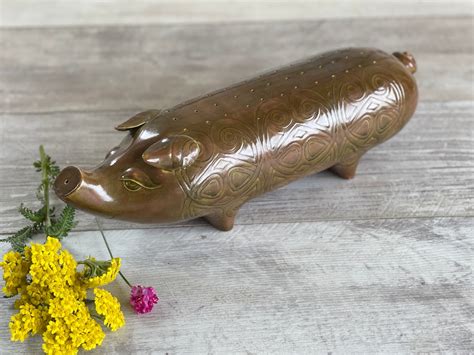 Vintage Ceramic Pig Appetizer Holder Mid Century Some Pig 1970s Hand