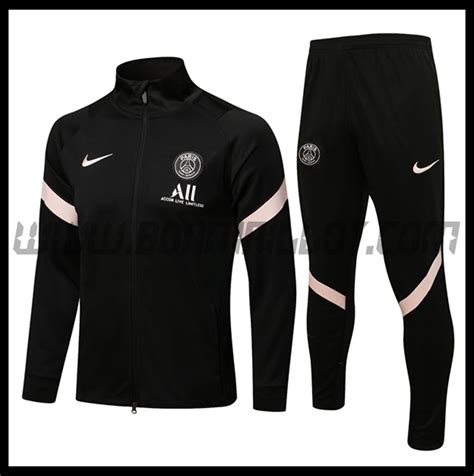 Ensemble Veste Survetement Foot Jordan Psg Noir Rose