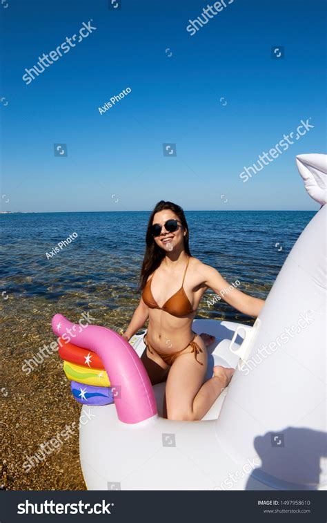 Sexy Brunette Long Hair Posing Brown Stock Photo Shutterstock