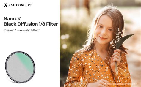 K F Concept 72mm Black Diffusion 1 8 Filter Mist Soft Glow Diffuser