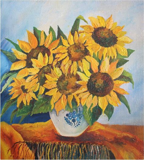 SKYSONIC Sunflower Painting Print Flower Large Dishwasher Magnet