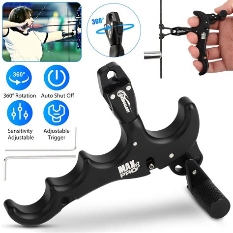 Archery Finger Compound Bow Release Adjustable Can Rotate Thumb