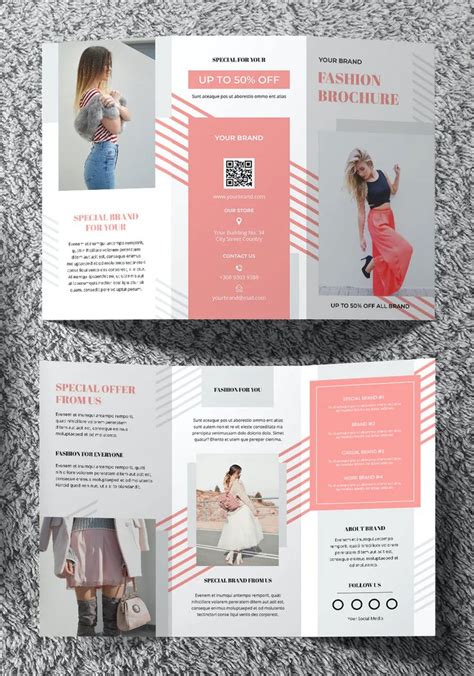 Fashion Tri Fold Brochure Template Indd Trifold Brochure Design