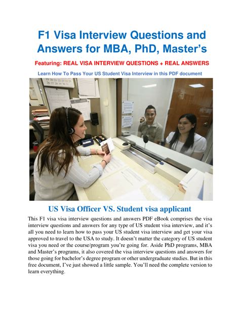 Pdf F1 Visa Interview Questions And Answers For Mba Phd Masters