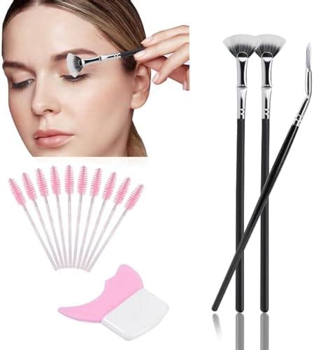 3pcs Folding Angle Scalloped Lash Brush Mascara Fan Brush Kiwith Eyelash Mascara