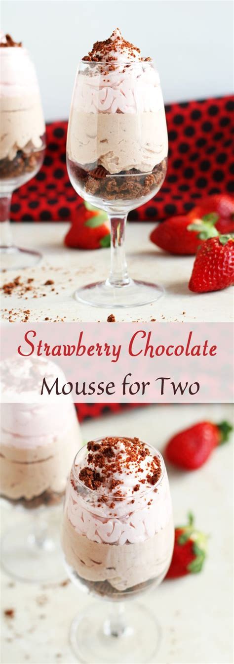 Strawberry Chocolate Mousse For Two With Strawberries In The Background