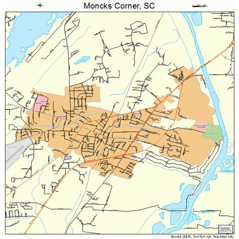 Moncks Corner South Carolina Street Map 4547275