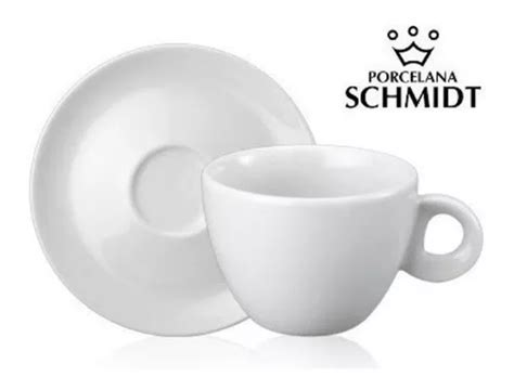 Jogo 4 Xícaras C 4 Pires Chá Porcelana 200ml Schmidt Sofia