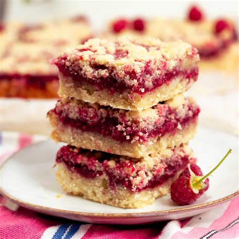 Raspberry Shortbread Crumble Bars Dairy Free Recipe The Vegan Larder