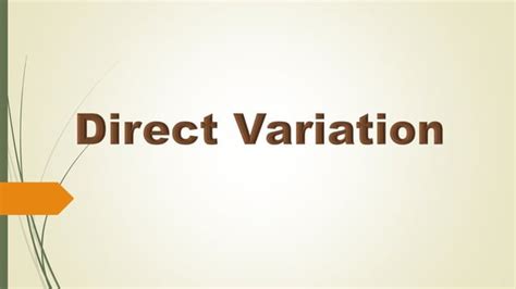 Direct Variation Ppt
