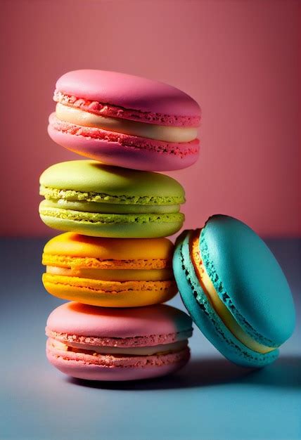 Premium Photo Sweet And Colourful French Macaroons Or Macaron On