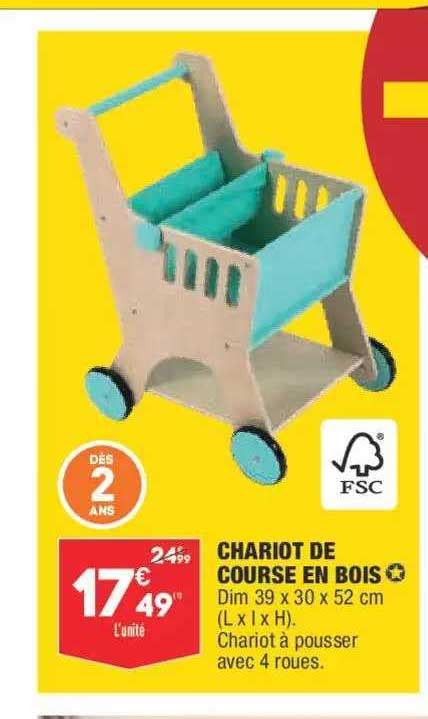 Promo Chariot De Course En Bois Chez Aldi ICatalogue Fr