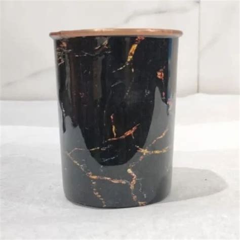 Cylindrical Black Printed Copper Glass Size Inch Height