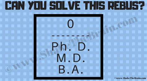 Rebus Brain Teaser With Answer