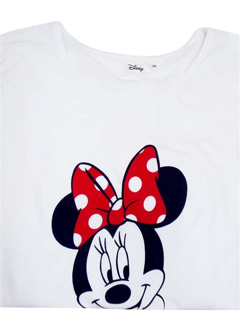 Disney Minnie Mouse Red Polka Dot Bow Cotton Tee For Women Plus