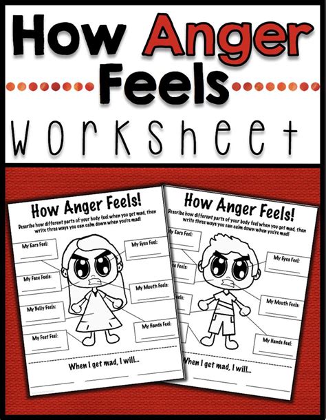 How Anger Feels Anger Management Worksheet For Identifying Feelings