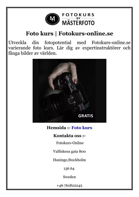 Ppt Foto Kurs Fotokurs Online Se Powerpoint Presentation Free