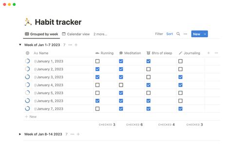 Notion Template Gallery Notions Habit Tracker